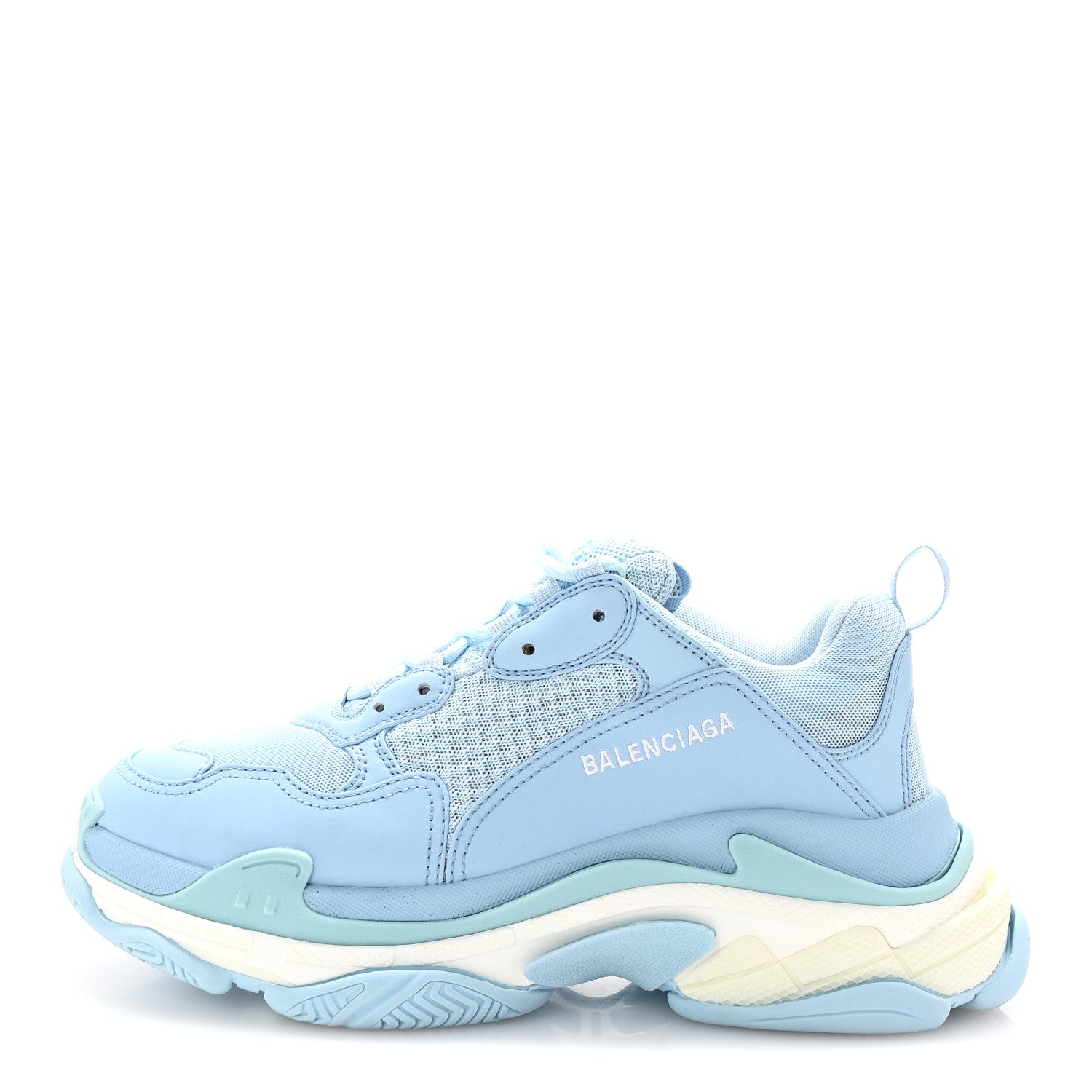 Balenciaga Fabric Mesh Mens Triple S Sneakers 42 Light Bleu White 1 of 9