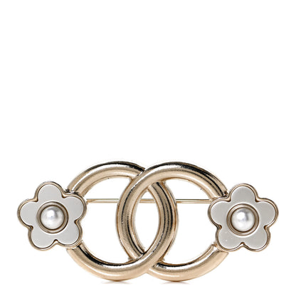 Chanel Metal CC Camellia Brooch Light Gold 1 of 5