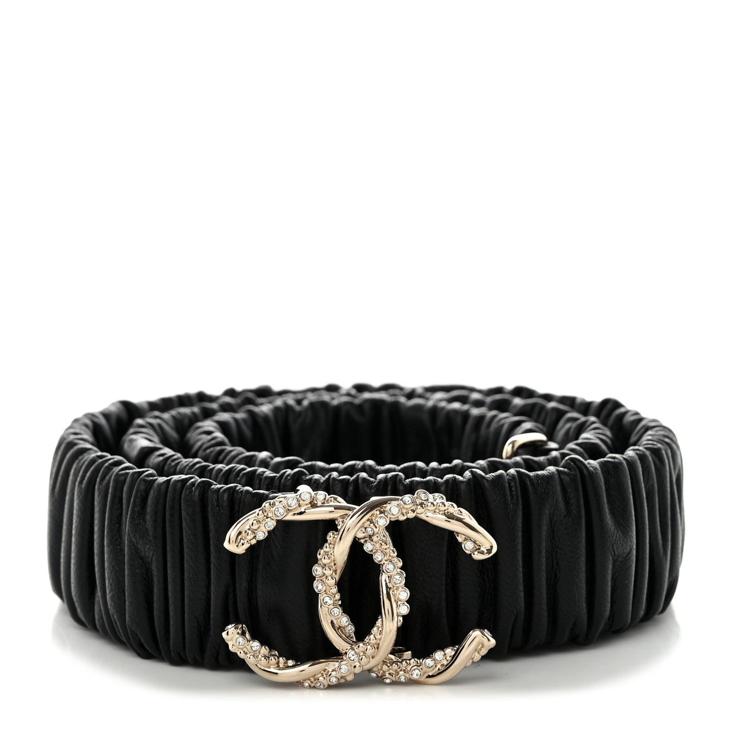 Lambskin Crystal CC Belt 90 36 Black