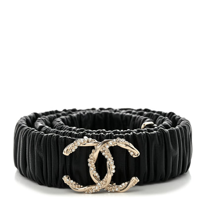 Chanel Lambskin Crystal CC Belt 90 36 Black 1 of 4