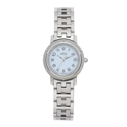 Hermes Stainless Steel 24mm Clipper Quartz Watch White 1 of 4