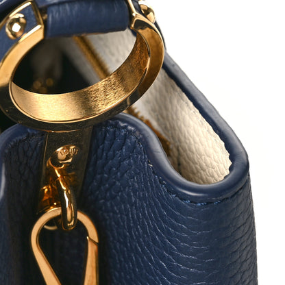 Louis Vuitton Taurillon Flower Power Embroidered Strap Capucines MM Marine Blue Cream 9 of 9