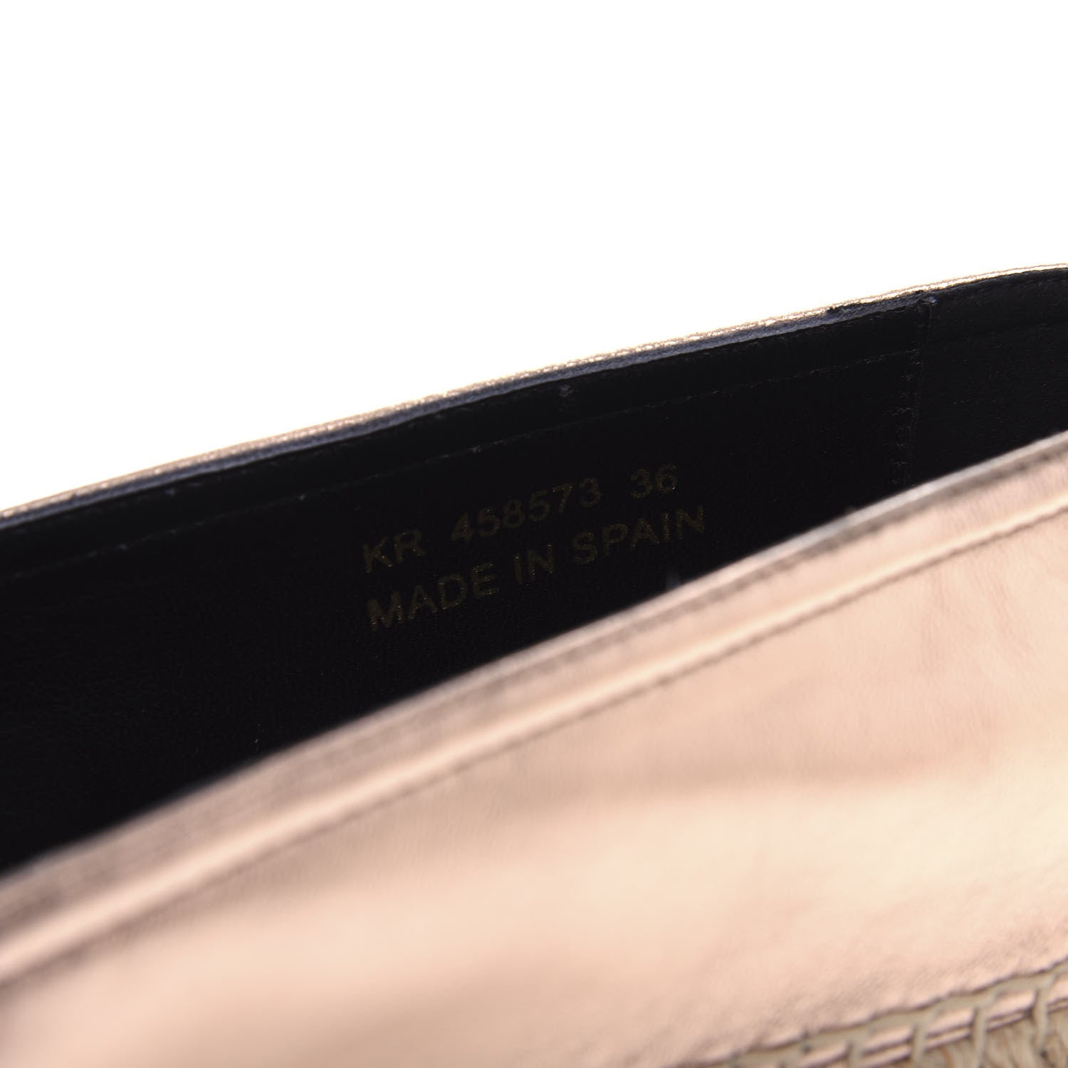 Saint Laurent Metallic Lambskin Monogram Espadrilles 36 Blush 8 of 9