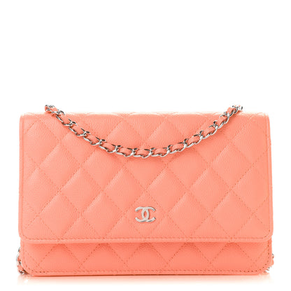 Chanel Caviar Quilted Wallet on Chain WOC Coral 1 of 9