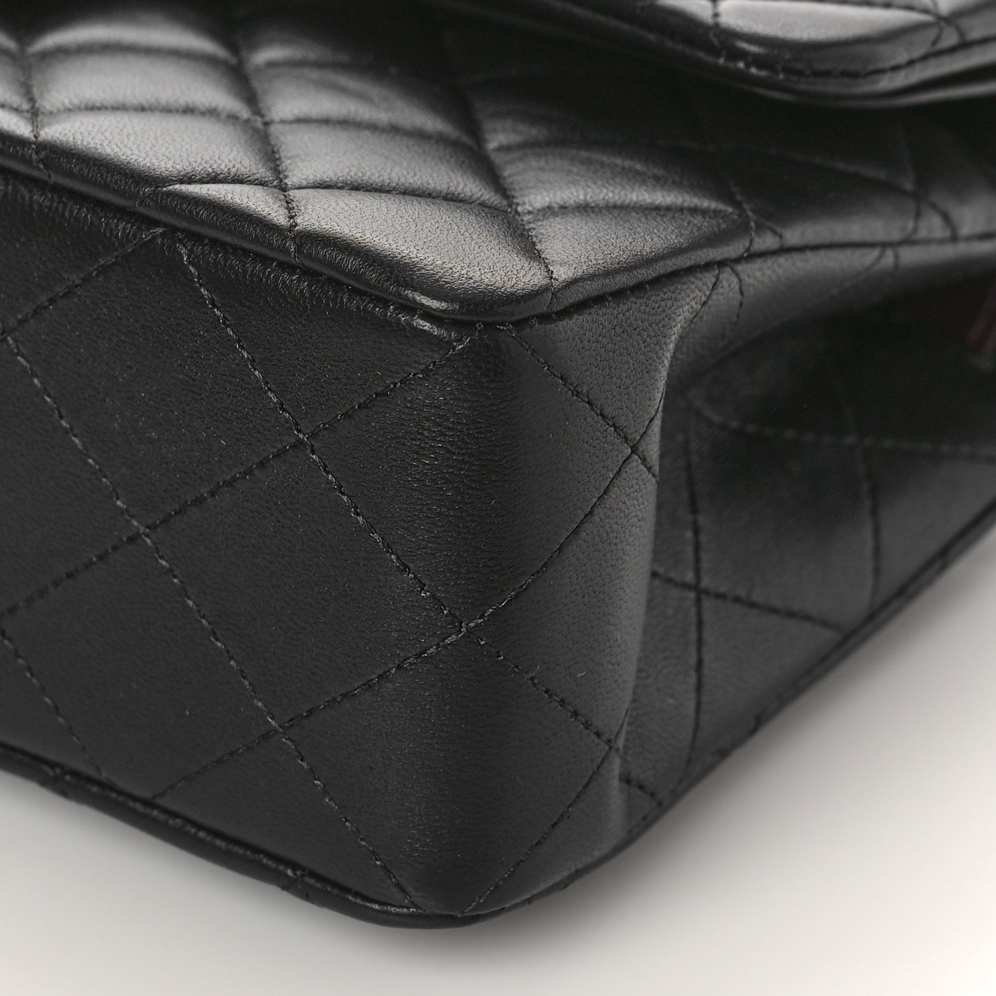 Lambskin Quilted Small Double Flap Black