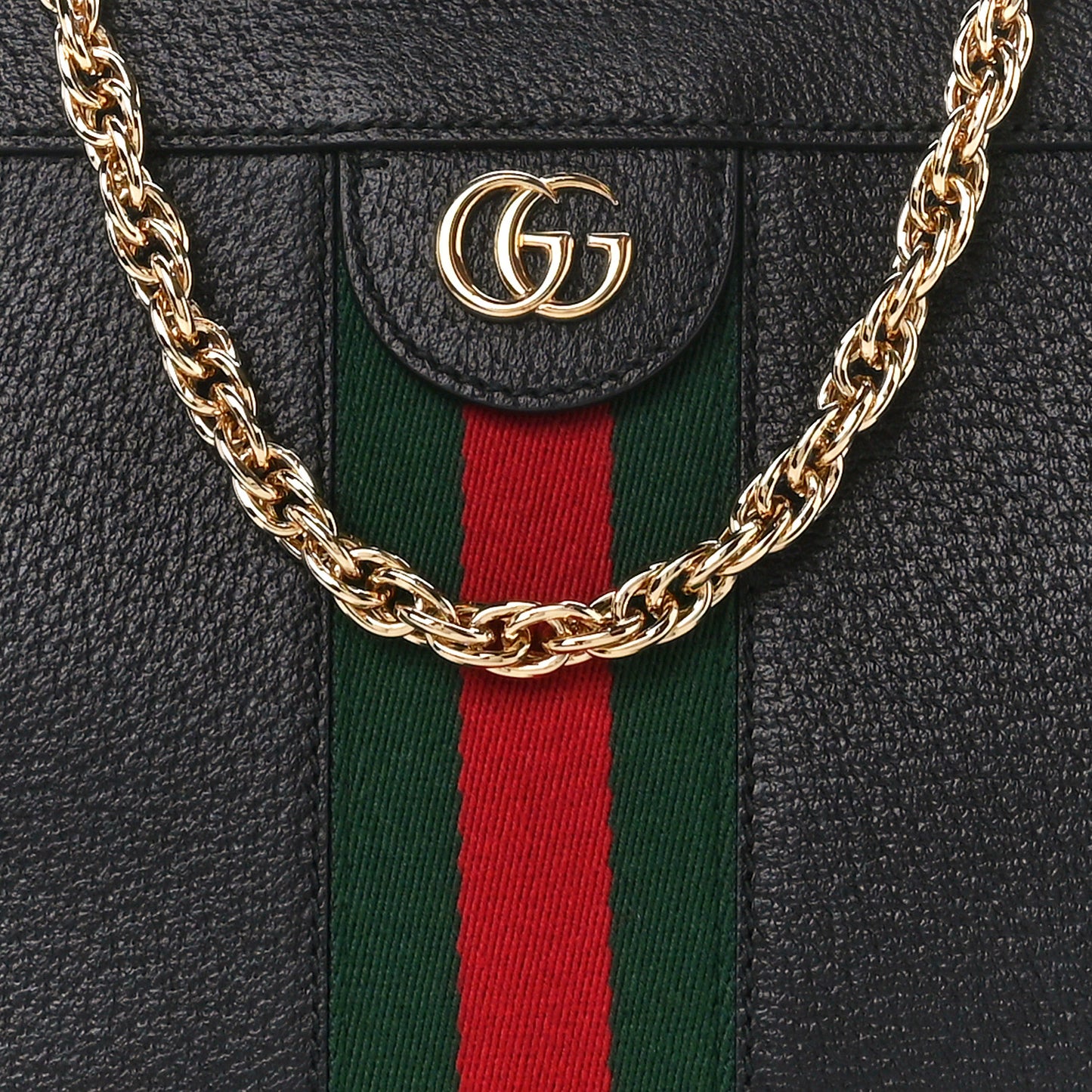Calfskin GG Web Small Ophidia Chain Shoulder Bag Black