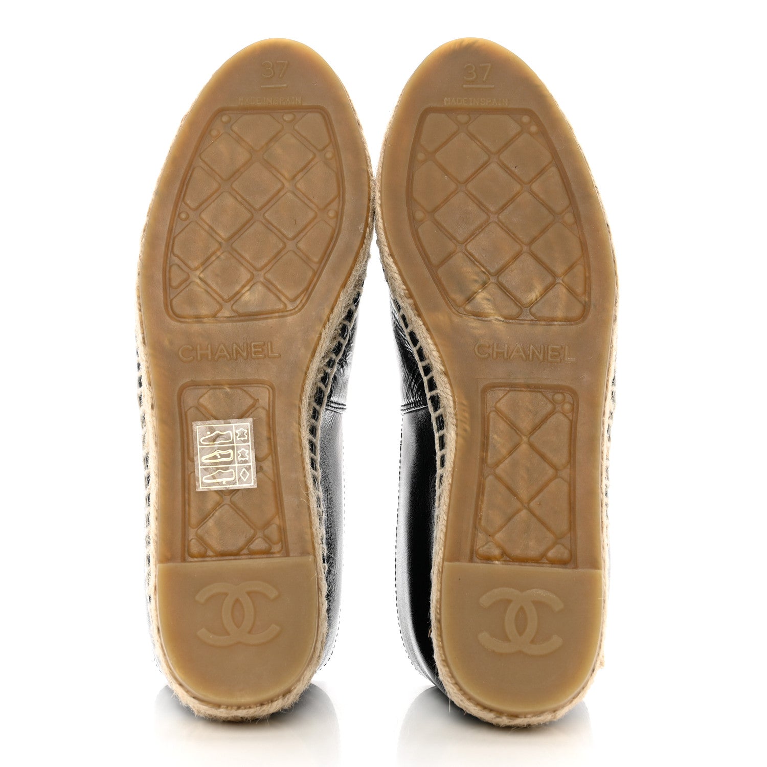 Chanel Patent Calfskin Crystal CC Espadrilles 37 Black 5 of 8