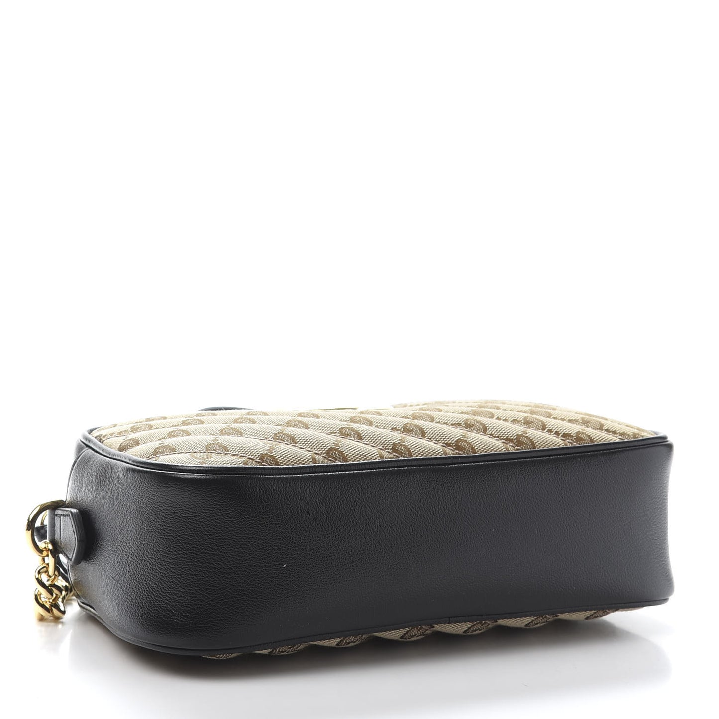 Monogram Matelasse Diagonal Small GG Marmont Chain Shoulder Bag Beige Black
