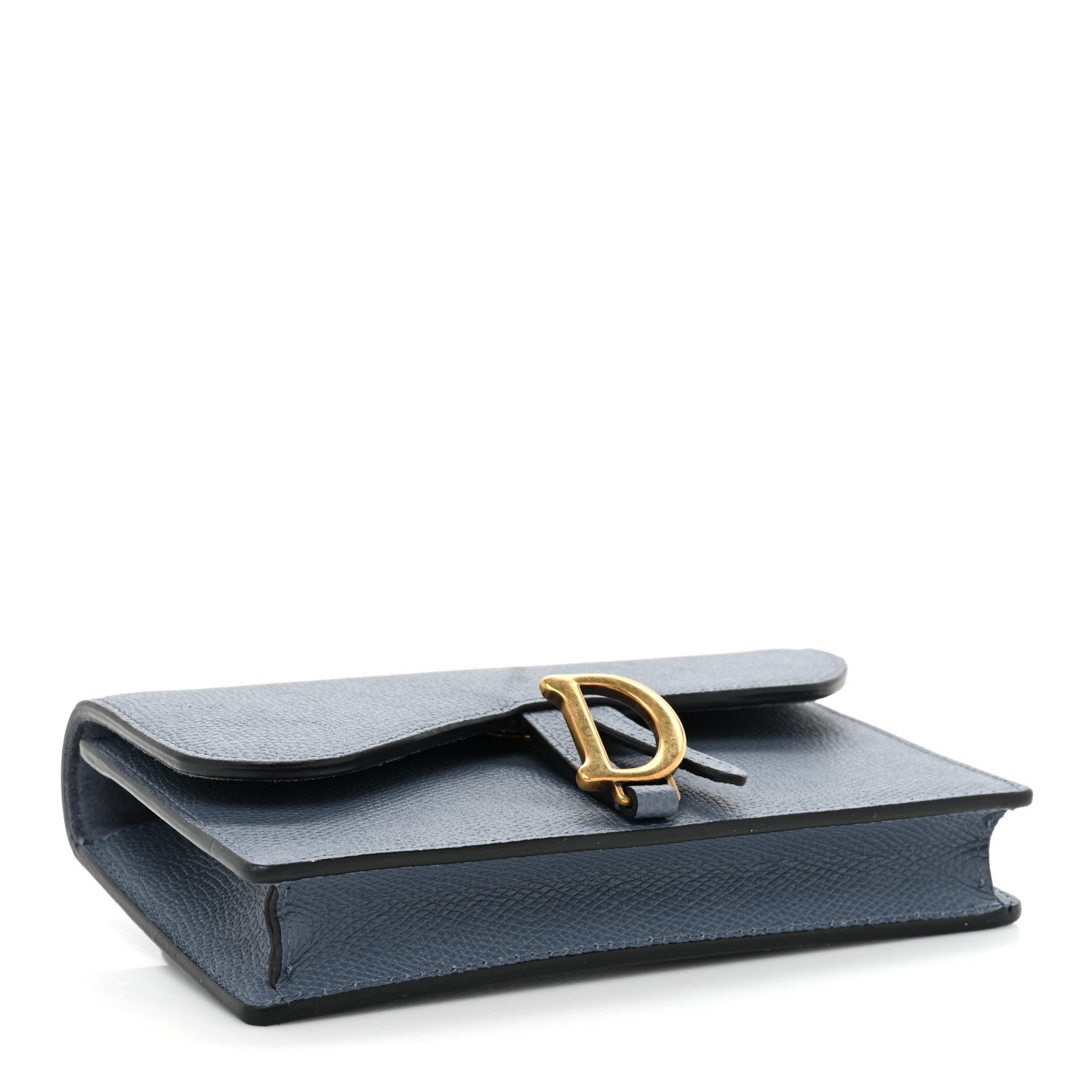 Christian Dior Grained Calfskin Saddle Belt Bag Denim Blue 4 of 12