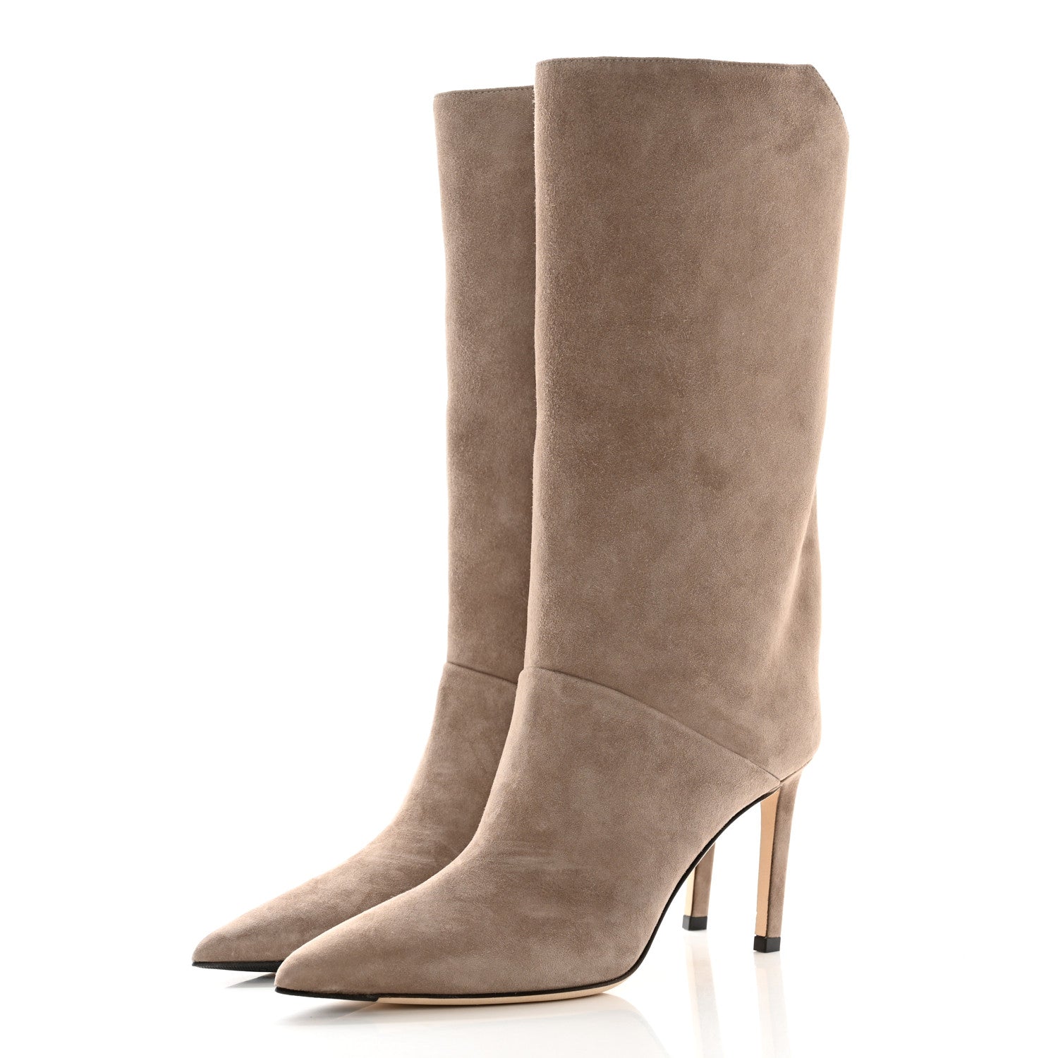 Jimmy Choo Suede Beren 85 Boots Light 36 Mocha 3 of 10