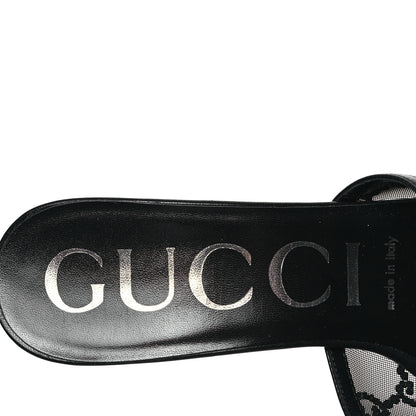 Gucci Tela Retino Nappa Crystal GG Monogram Square G 95mm Slide Sandals 38 Black 7 of 8