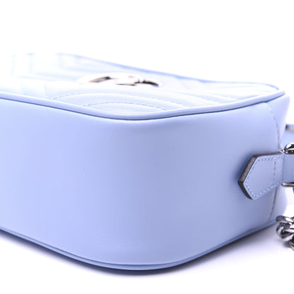 Gucci Calfskin Matelasse Small GG Marmont Chain Shoulder Bag Porcelain Light Blue 7 of 12