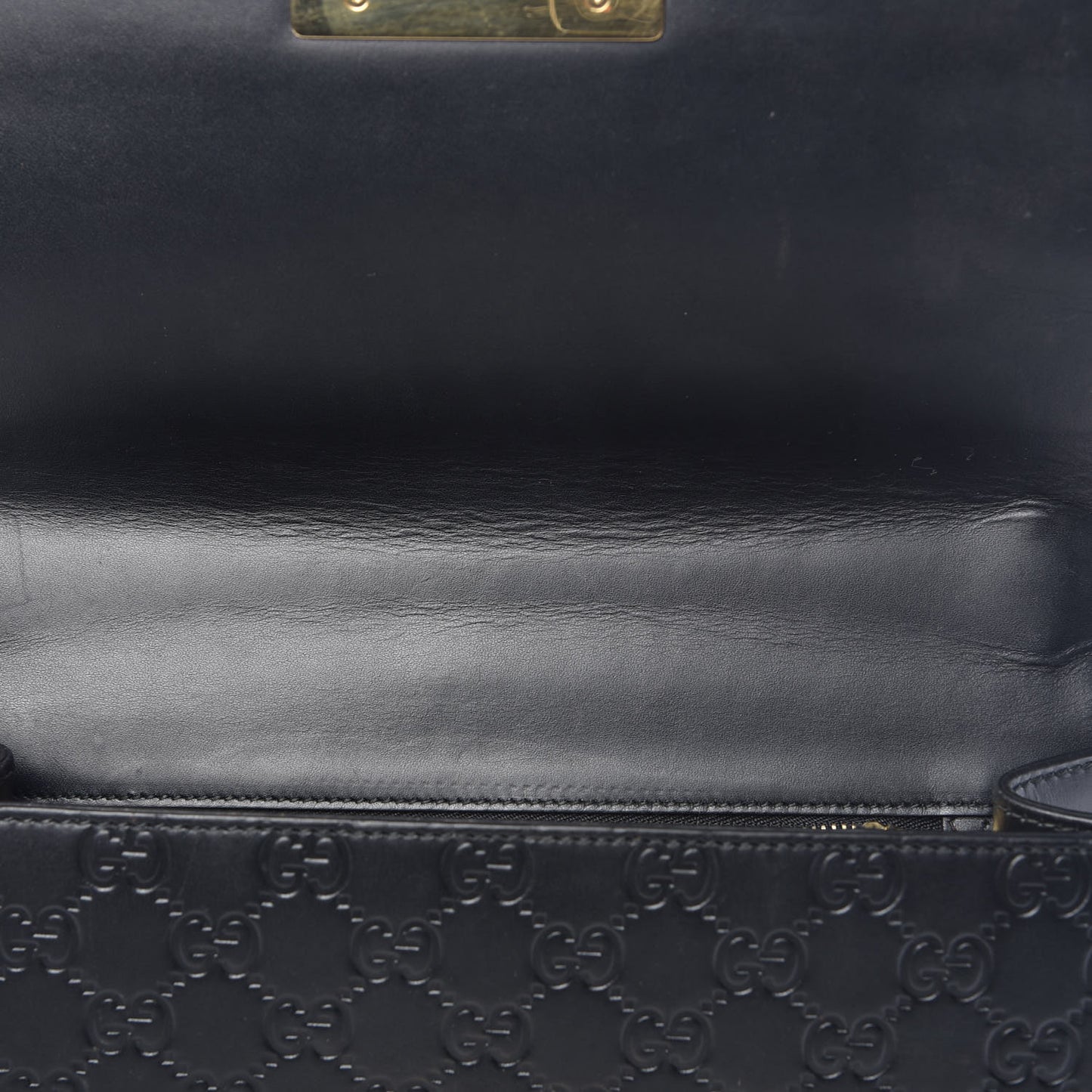 Guccissima Medium Padlock Shoulder Bag Black