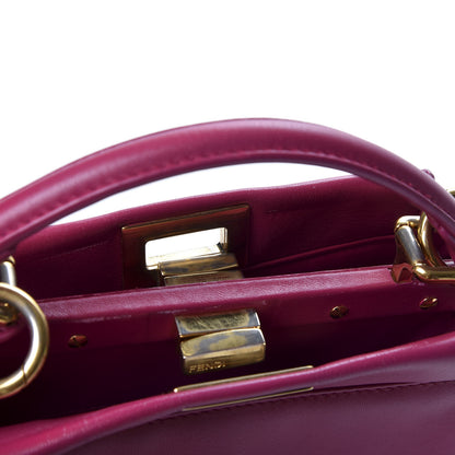 Fendi Nappa Mini Peekaboo Iconic Satchel Magenta 8 of 10