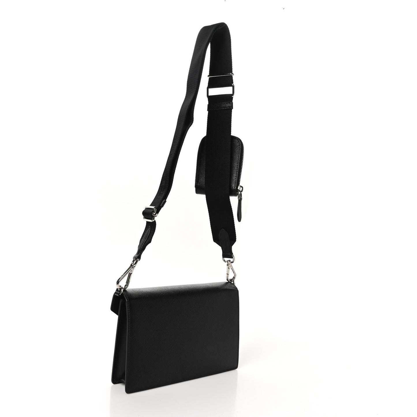 Saffiano City Calf Mini Envelope Bag Black