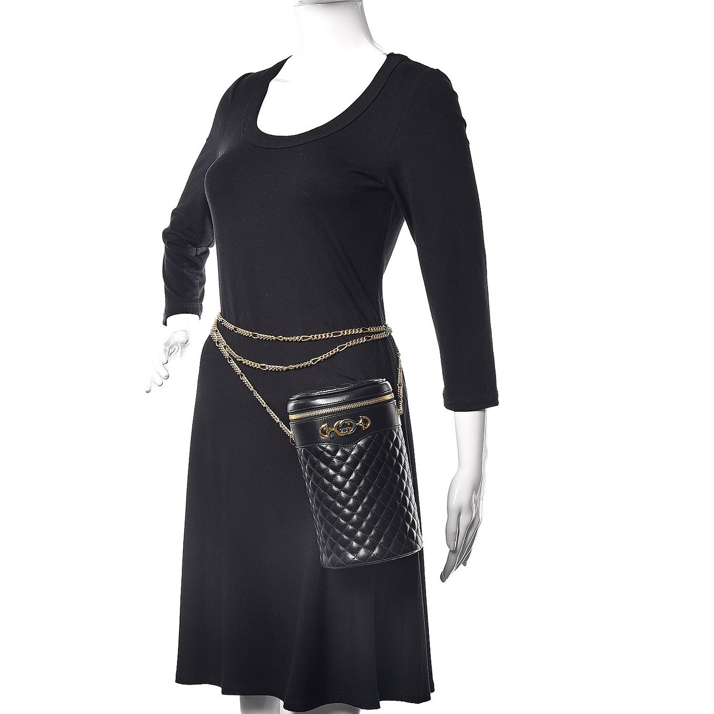 Calfskin Trapuntata Zumi Belt Bag Black