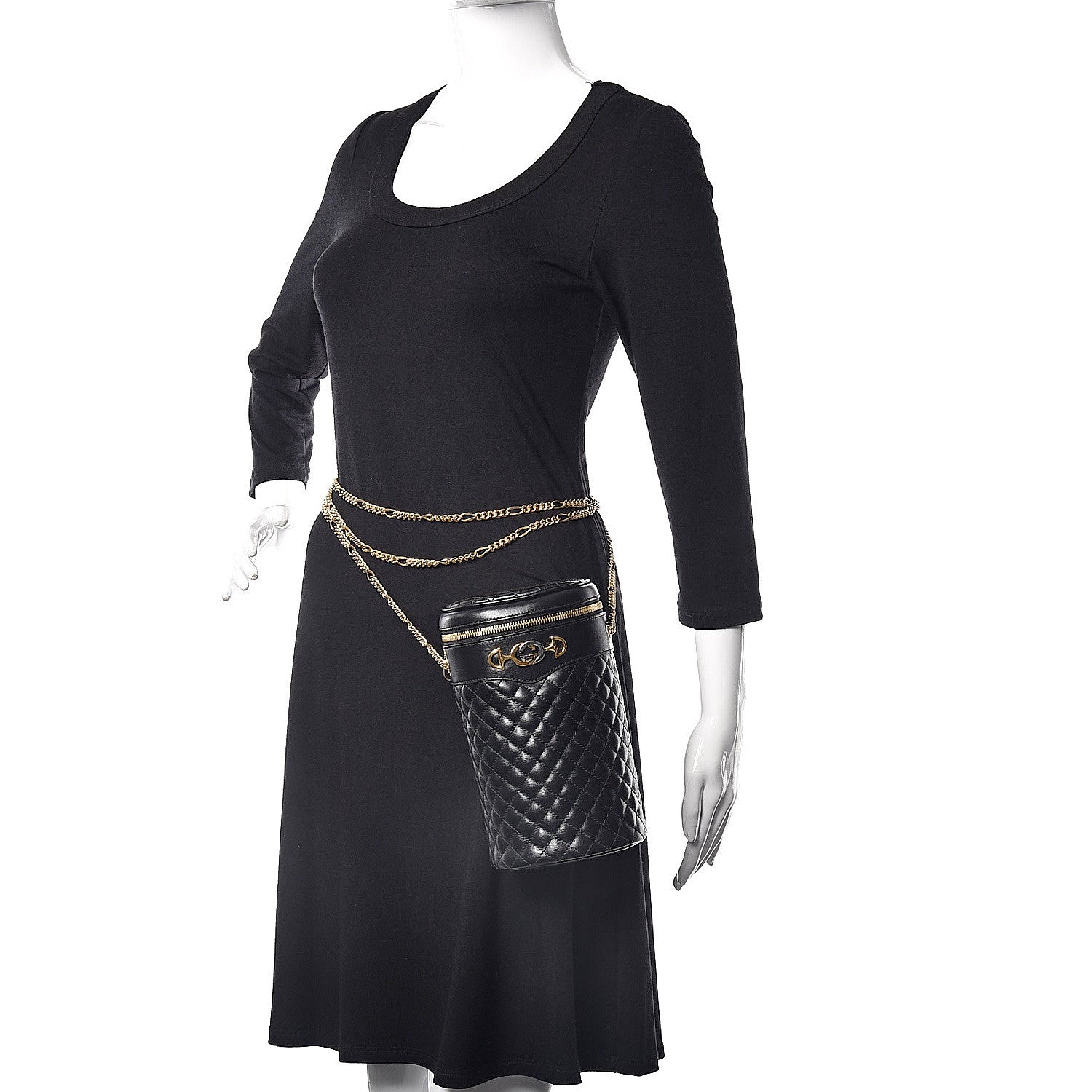 Gucci Calfskin Trapuntata Zumi Belt Bag Black 3 of 14