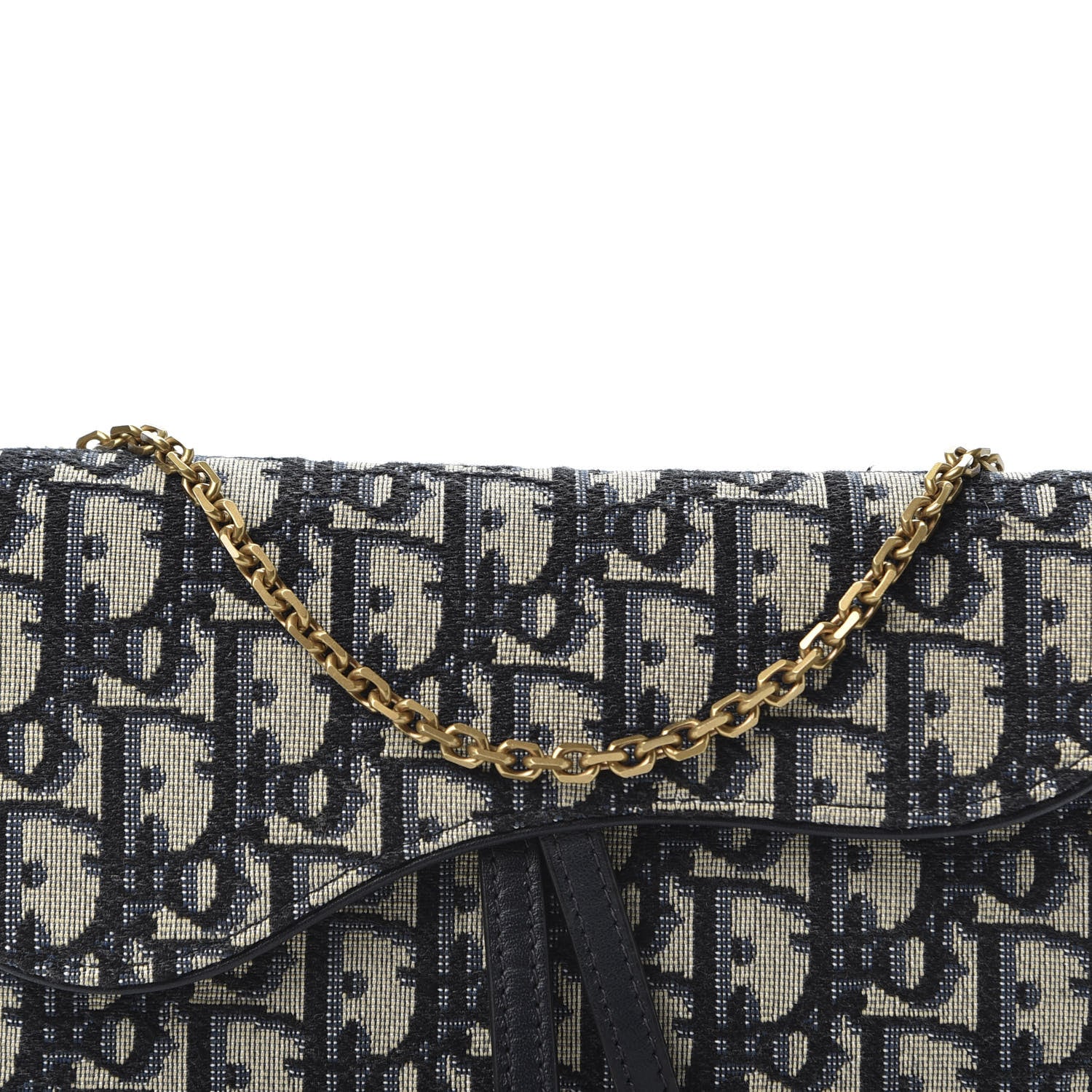 Christian Dior Oblique Saddle Chain Long Wallet Blue 10 of 11