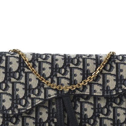 Christian Dior Oblique Saddle Chain Long Wallet Blue 10 of 11