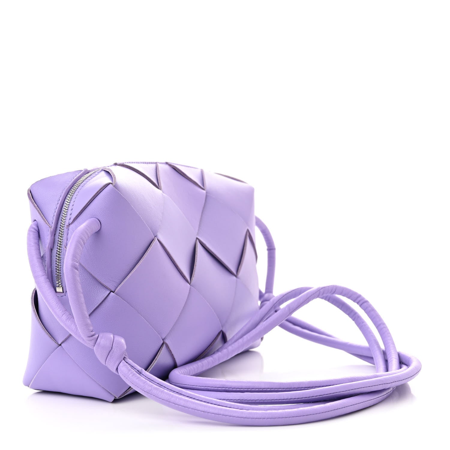 Bottega Veneta Lambskin Maxi Intrecciato Small Cassette Camera Bag Wisteria 3 of 9