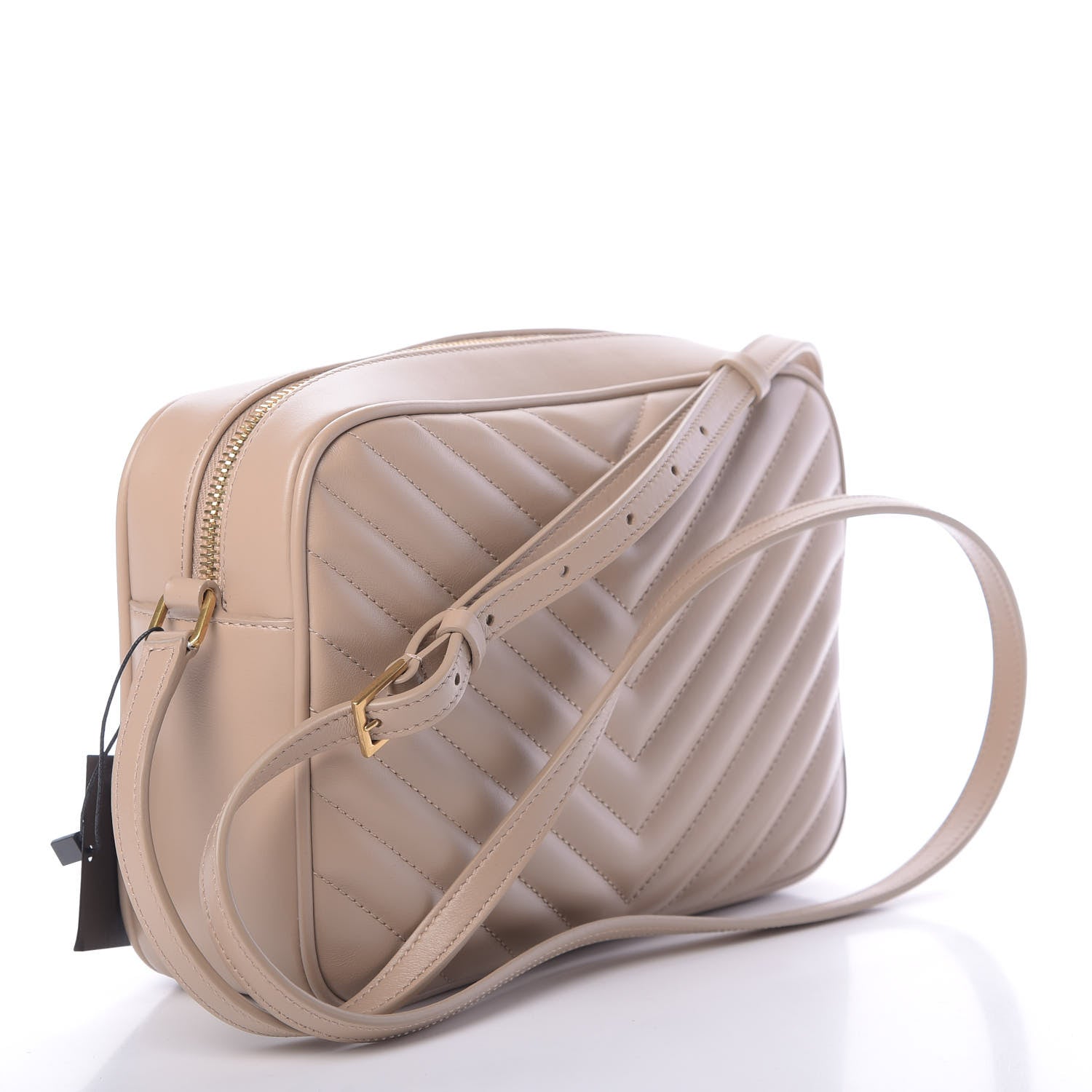 Saint Laurent Calfskin Matelasse Monogram Lou Camera Bag Dark Beige 3 of 10