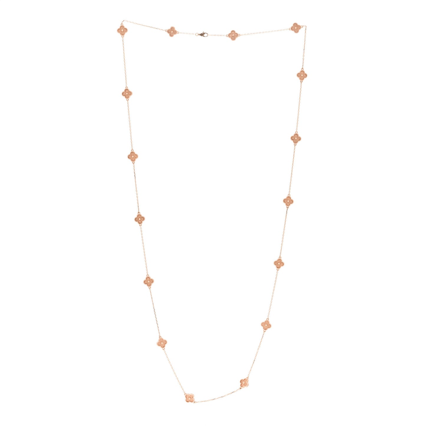 18K Rose Gold 16 Motifs Sweet Alhambra Necklace