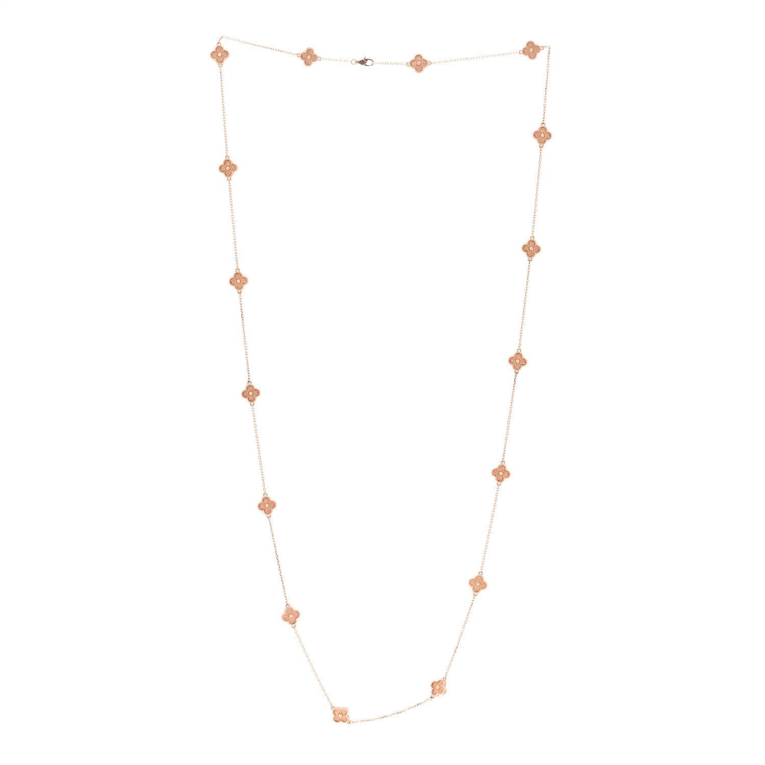 Van Cleef & Arpels 18K Rose Gold 16 Motifs Sweet Alhambra Necklace 3 of 7