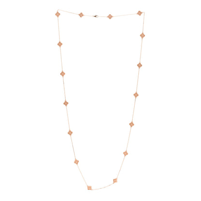 Van Cleef & Arpels 18K Rose Gold 16 Motifs Sweet Alhambra Necklace 3 of 7