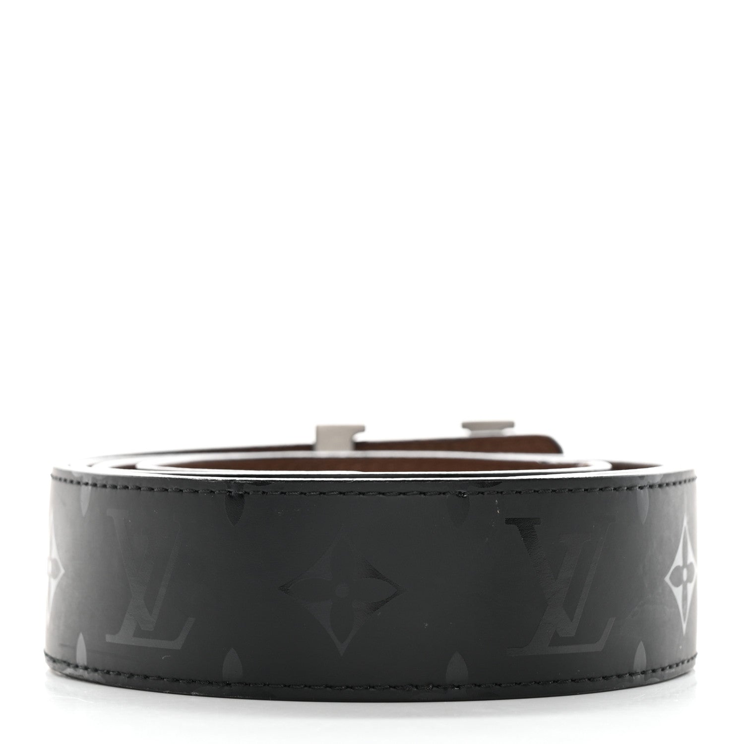 Louis Vuitton Monogram Illusion 40mm LV Initiales Reversible Belt 110 44 Black 2 of 9