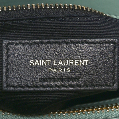 Saint Laurent Suede Y Quilted Monogram Medium Loulou Chain Satchel Vert Opaline 6 of 10