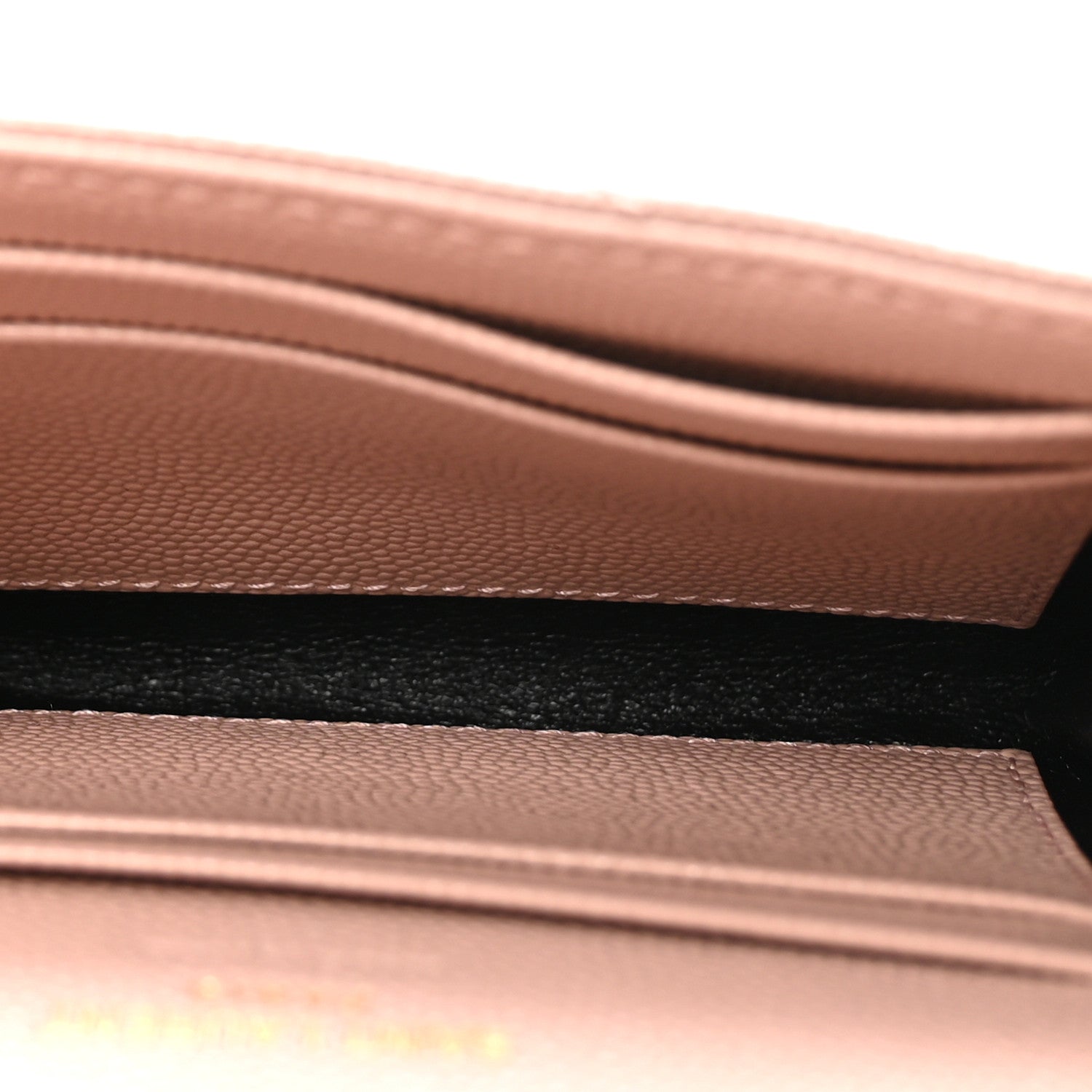 Saint Laurent Grain De Poudre Matelasse Chevron Small Monogram Envelope Wallet Pale Pink 5 of 7