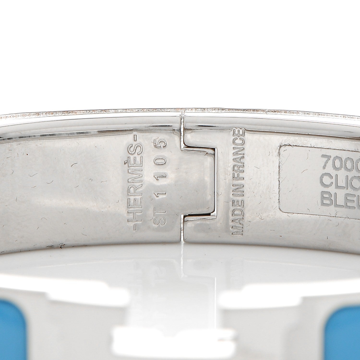 Hermes Enamel Narrow Clic Clac H Bracelet PM Bleu Cielo 10 of 12