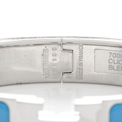 Hermes Enamel Narrow Clic Clac H Bracelet PM Bleu Cielo 10 of 12