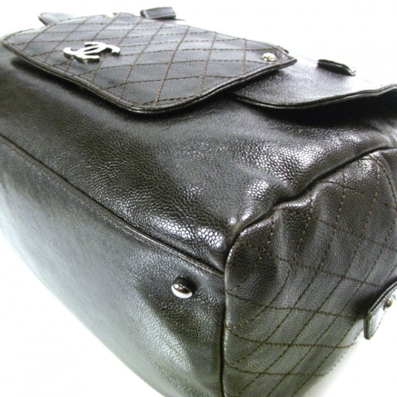Chanel Glazed Caviar Pocket In The City Tote Dark Brown 5 of 12