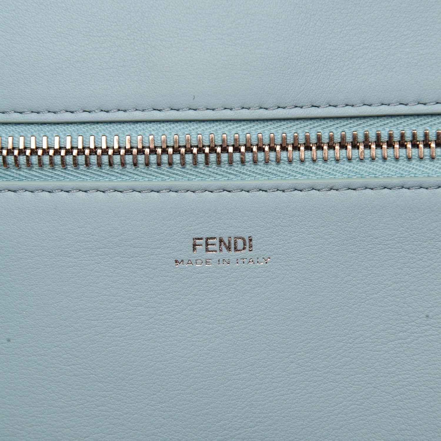 Fendi Vitello Baltico DotCom Satchel Carbone Bloody Mary Light Blue 7 of 8