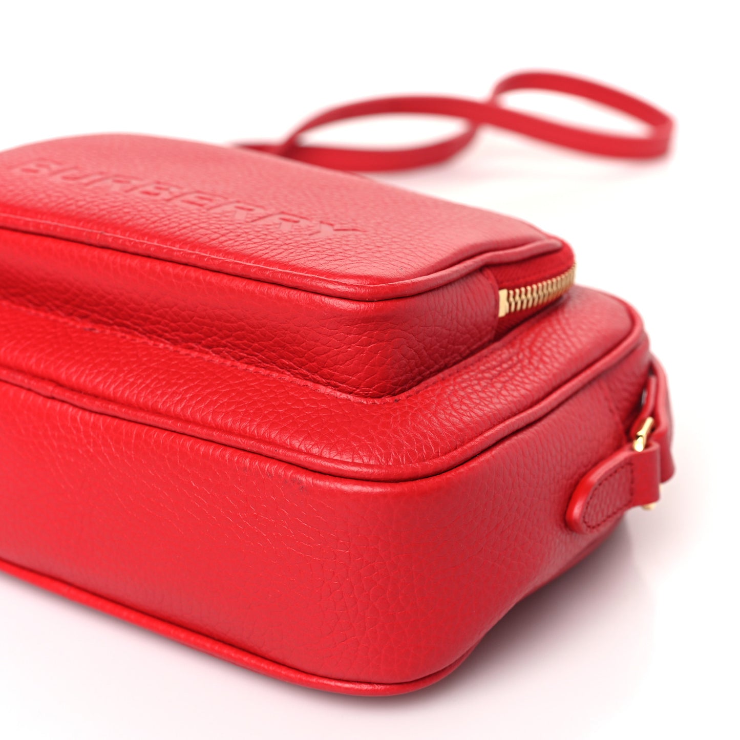Grained Calfskin Small Camera Bag Red