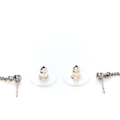 Chanel Baguette Crystal CC Drop Earrings Silver 3 of 4