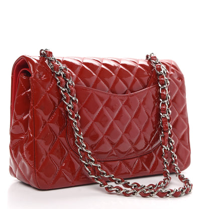Chanel Patent Calfskin Quilted Medium Double Flap Red 3 of 13