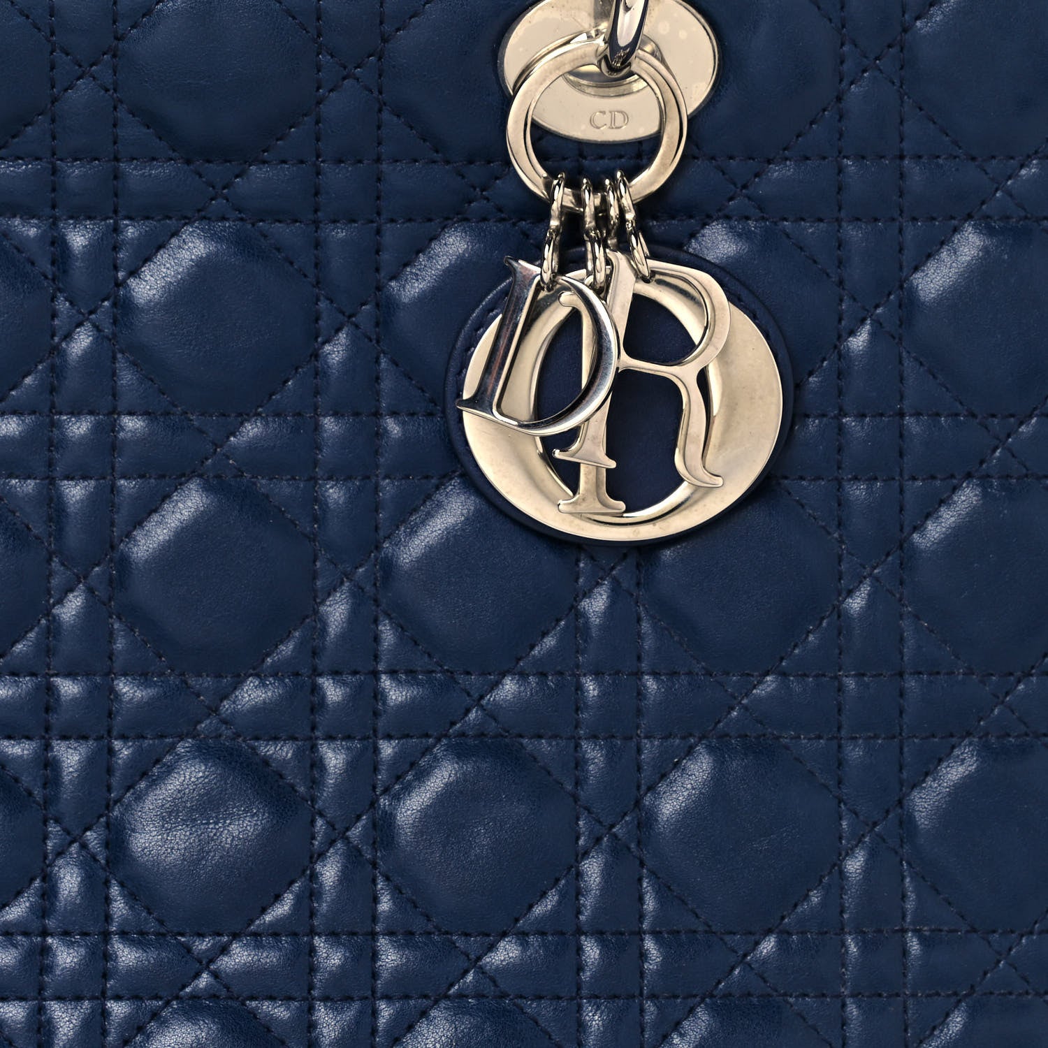 Christian Dior Lambskin Cannage Large Lady Dior Blue 8 of 19