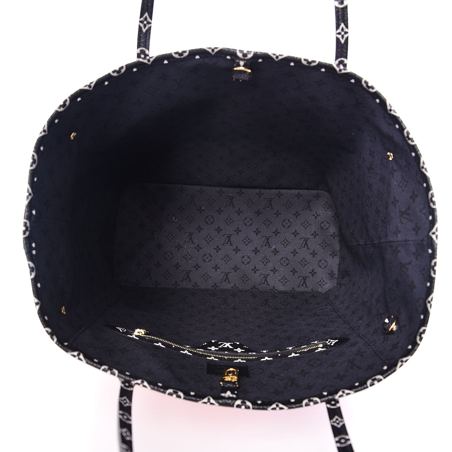 Monogram Giant Crafty Neverfull MM Creme Rouge Black