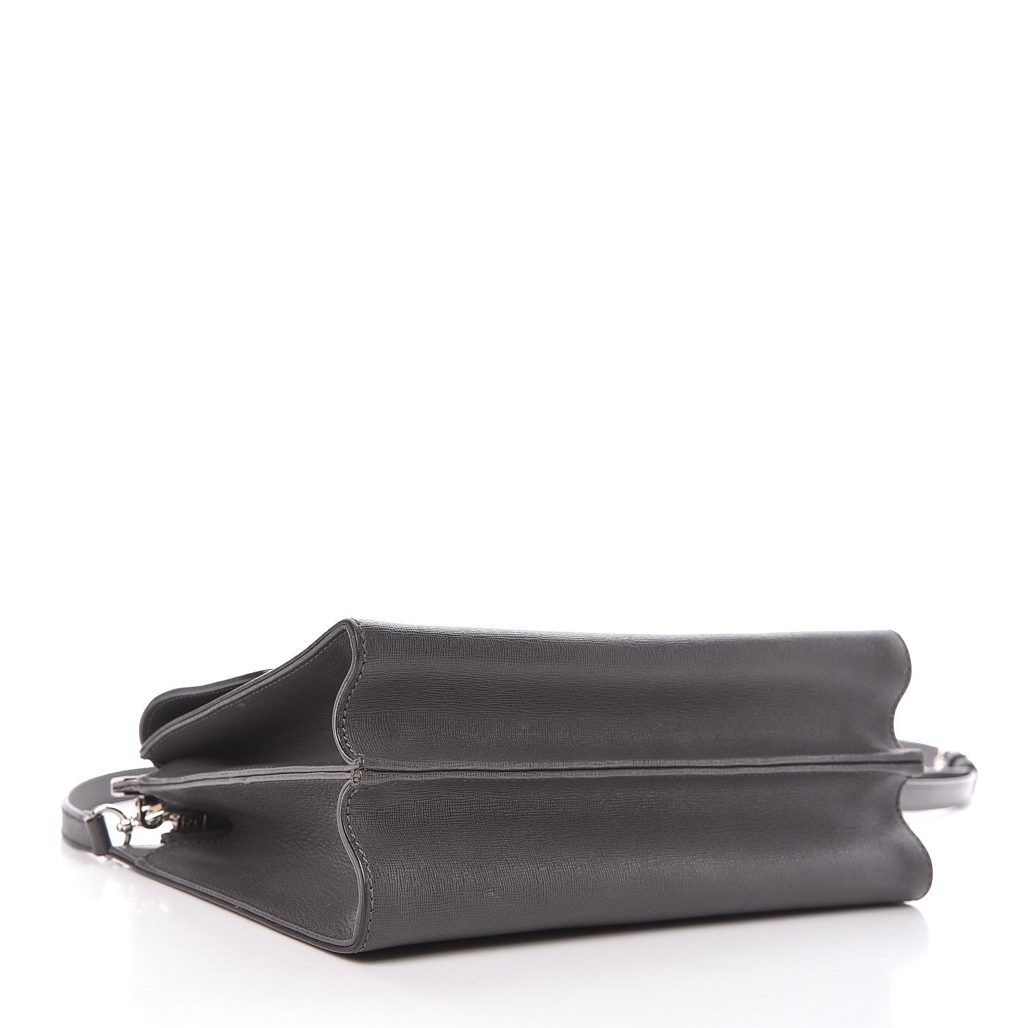 Fendi Vitello Elite Flamingo Demi Jour Shoulder Bag Grey 4 of 12