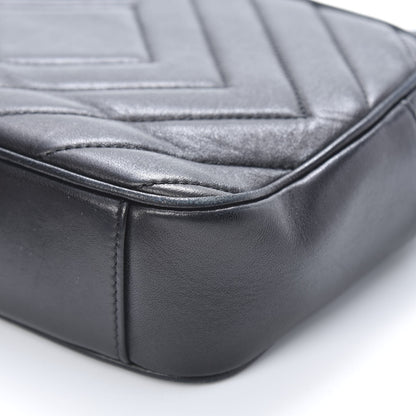 Chanel Lambskin Chevron Quilted Pyramid CC Camera Case Black 11 of 13