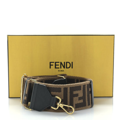 Fendi Ribbon Vitello Seta FF 1974 Adjustable Strap You Fango Marrone Black 5 of 5