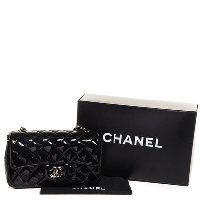 Chanel Patent Quilted Mini Rectangular Flap Black 3 of 9