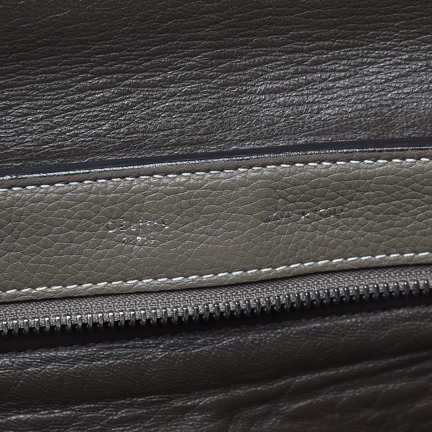 Celine Drummed Calfskin Suede Small Trapeze Souris 8 of 19