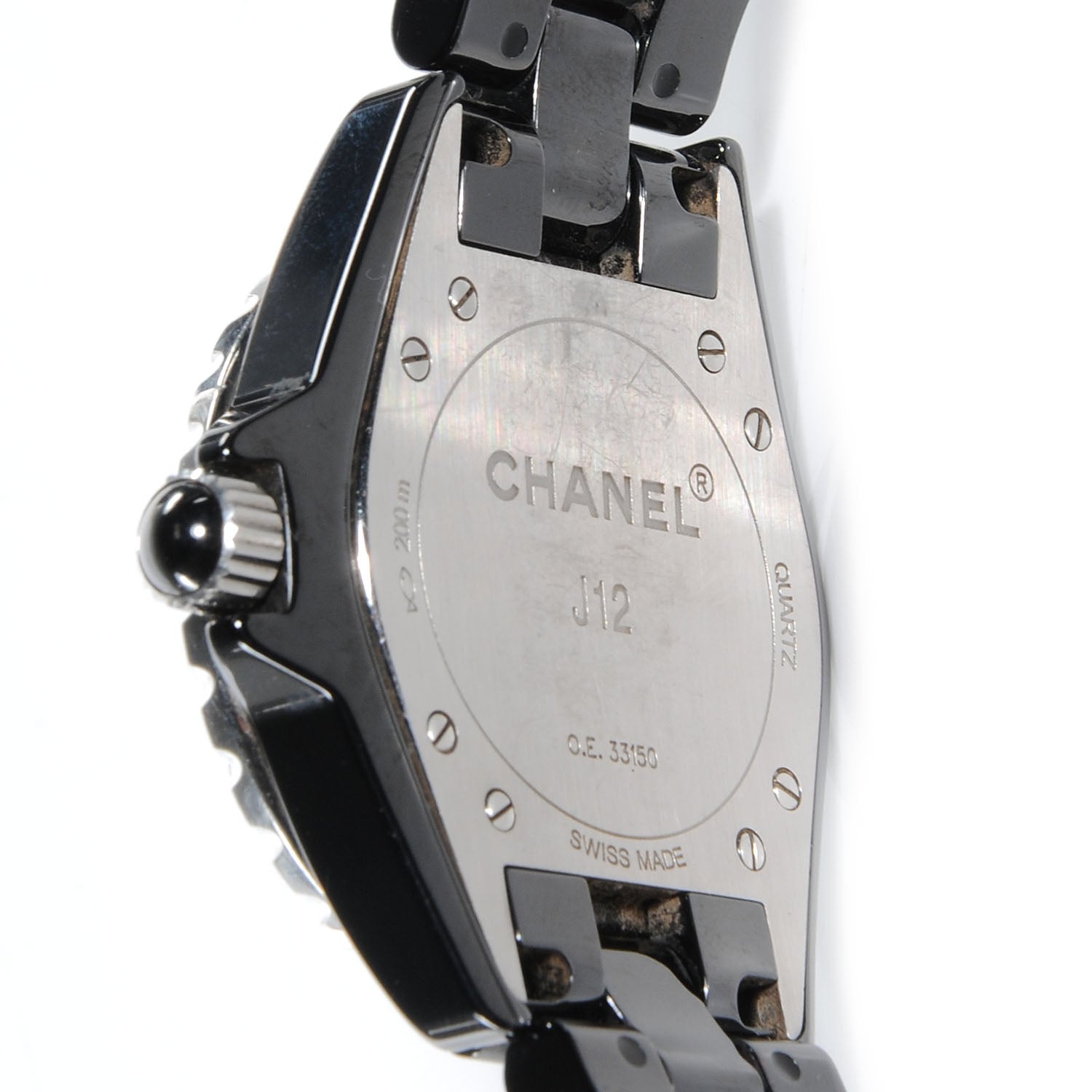 Chanel Stainless Steel Ceramic 33mm J12 Quartz Watch Black 4 of 5