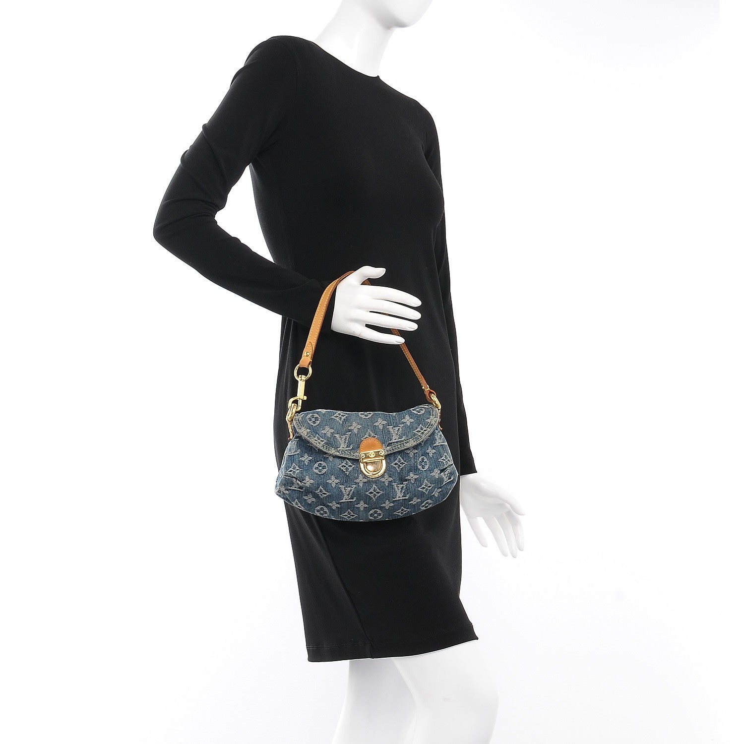 Louis Vuitton Monogram Denim Mini Pleaty Blue 2 of 8