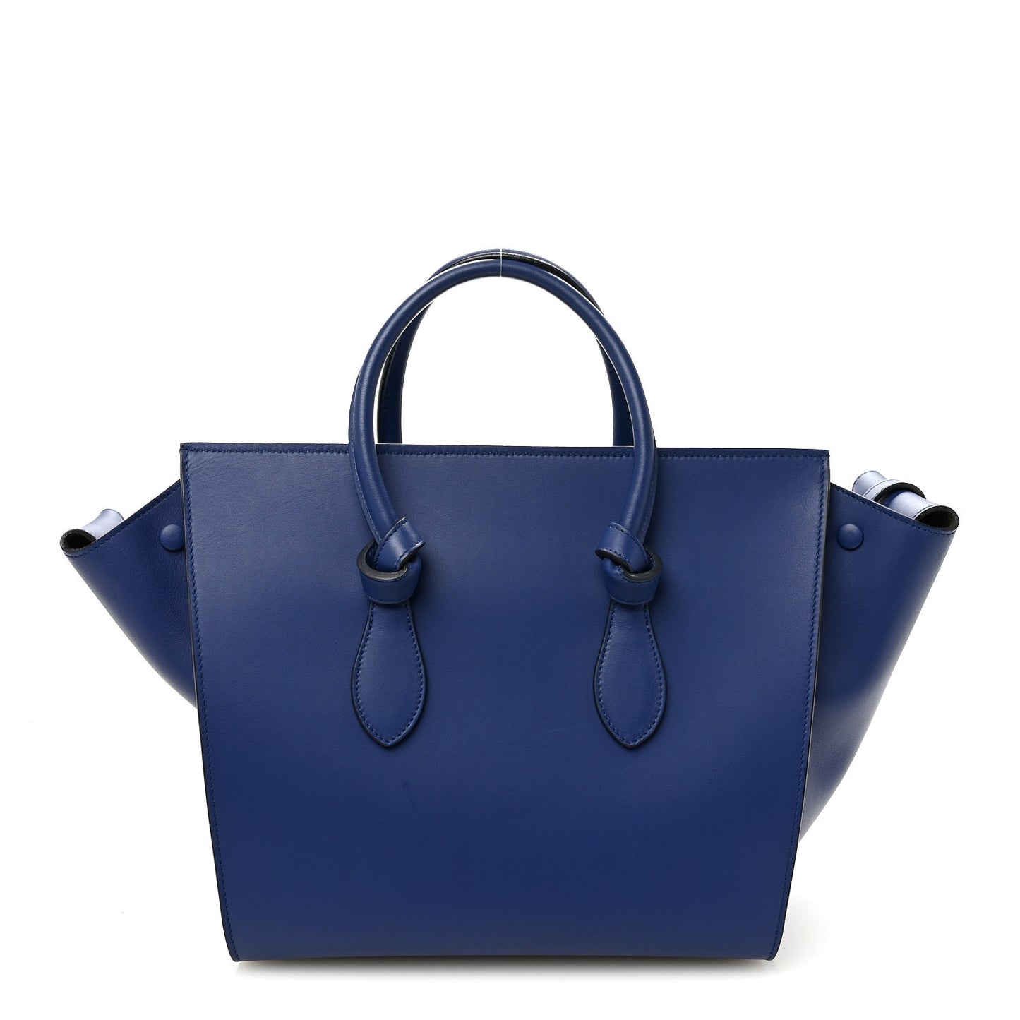 Smooth Calfskin Small Tie Knot Tote Dark Indigo