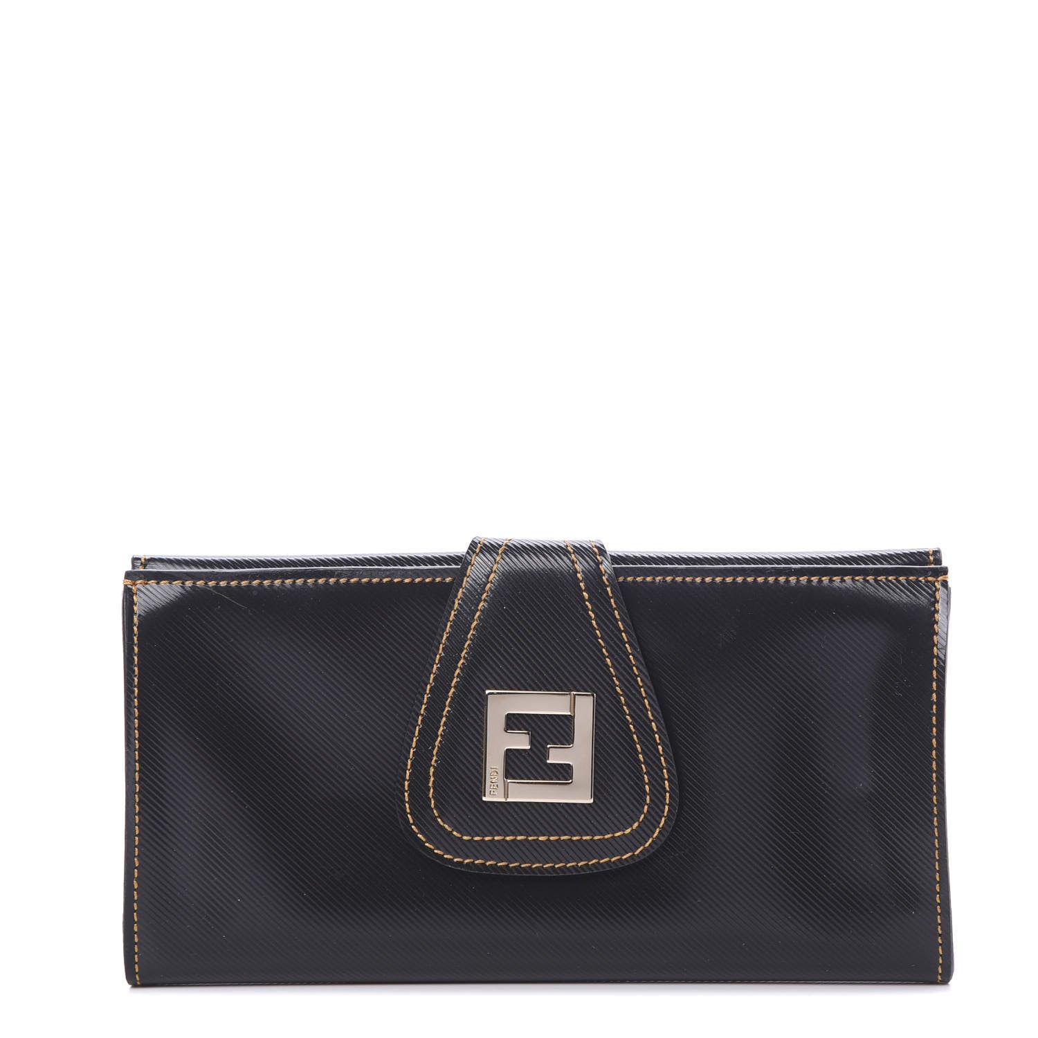 Fendi Coated Canvas Zucca Spalmati Continental Wallet Black Tobacco 1 of 9