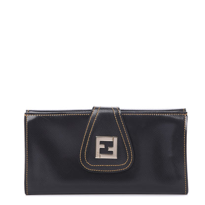 Fendi Coated Canvas Zucca Spalmati Continental Wallet Black Tobacco 1 of 9
